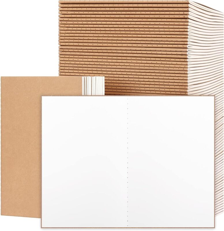 A5 Blank Kraft Notebook — Pack of 100, 60 Pages, 80 GSM