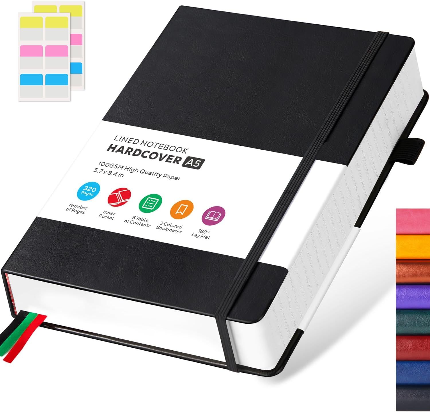 A5 Hardcover Lined Notebook — 320 Pages, 100 GSM Paper A5 Hardcover Lined Notebook — 320 Pages, 100 GSM Paper