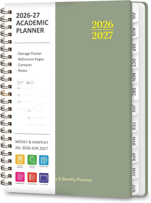 Academic Planner A5 July 2026 – June 2027 — Hardcover Agenda