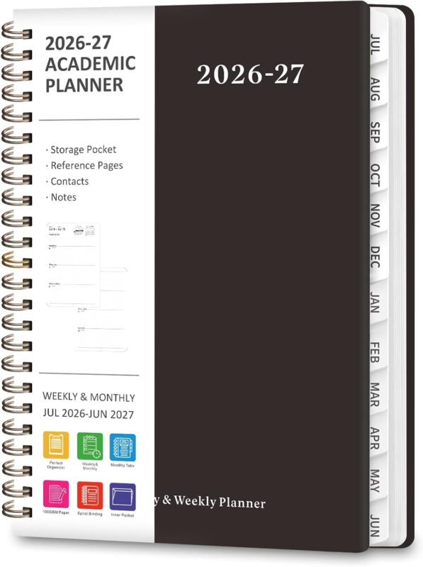 Daily Agenda Planner A5 July 2026 – June 2027 — Weekly and Monthly