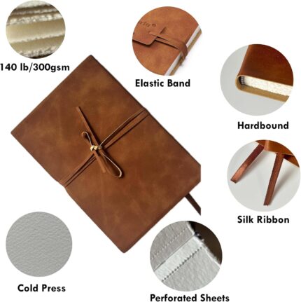 Deckle-Edge Watercolour Sketchbook — 100% Cotton, 300 GSM, 24 Sheets
