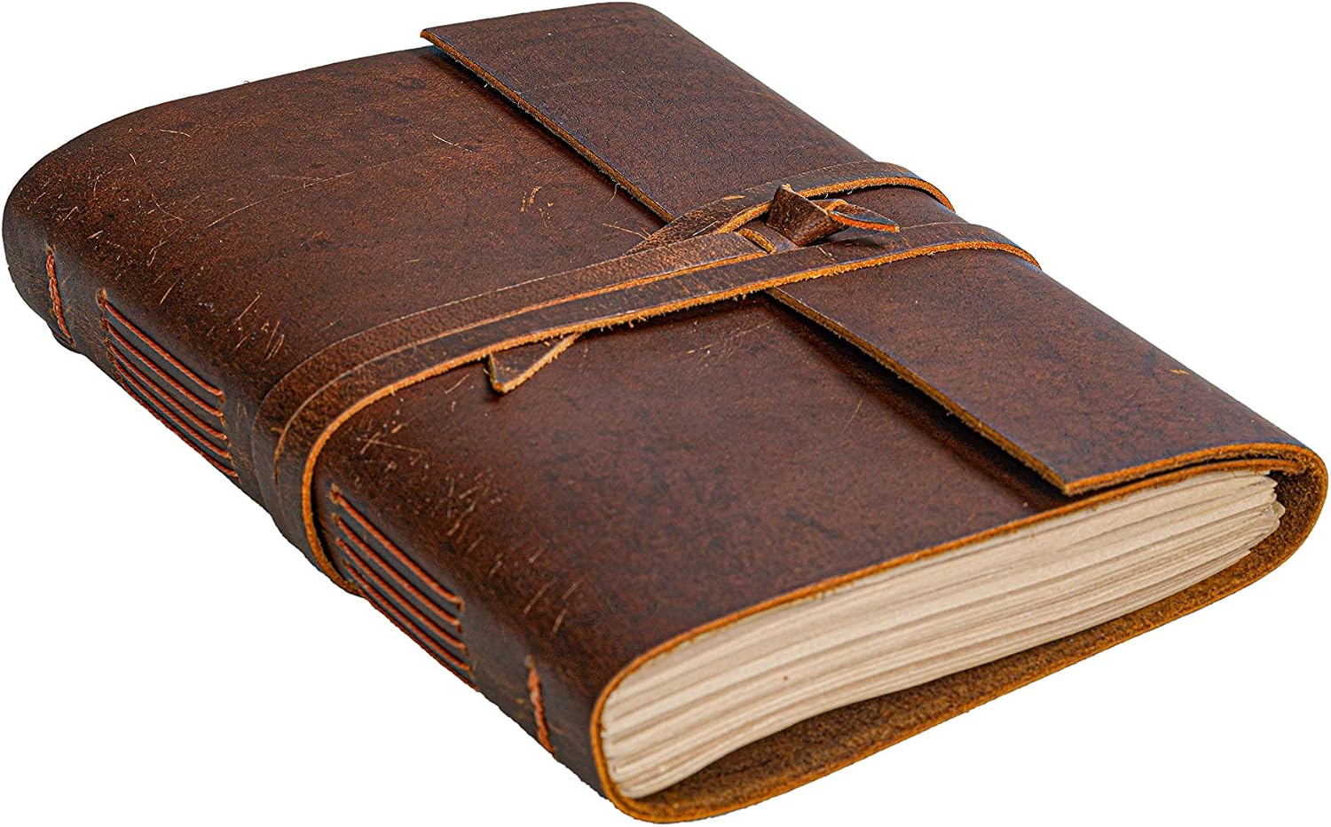 Handmade Leather-Bound Unlined Journal 6 x 8 Inch — Rustic Finish Handmade Leather-Bound Unlined Journal 6 x 8 Inch — Rustic Finish