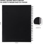 Hardbound Spiral Sketch Book 8.5 x 11 Inch — 80 Sheets, Acid-Free