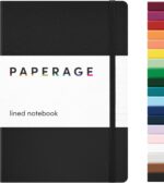 Lined Journal Notebook 5.6 x 8 Inch — 160 Pages, 100 GSM, Black