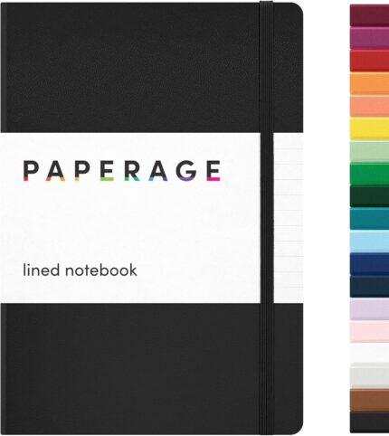 Lined Journal Notebook 5.6 x 8 Inch — 160 Pages, 100 GSM, Black