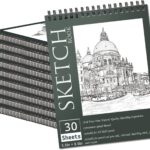 Mini Spiral Sketch Book 5.5 x 8.5 Inch — Pack of 10, 300 Sheets