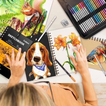 Sketching Art Set — 176 Pieces with Sketch Book and Pencils