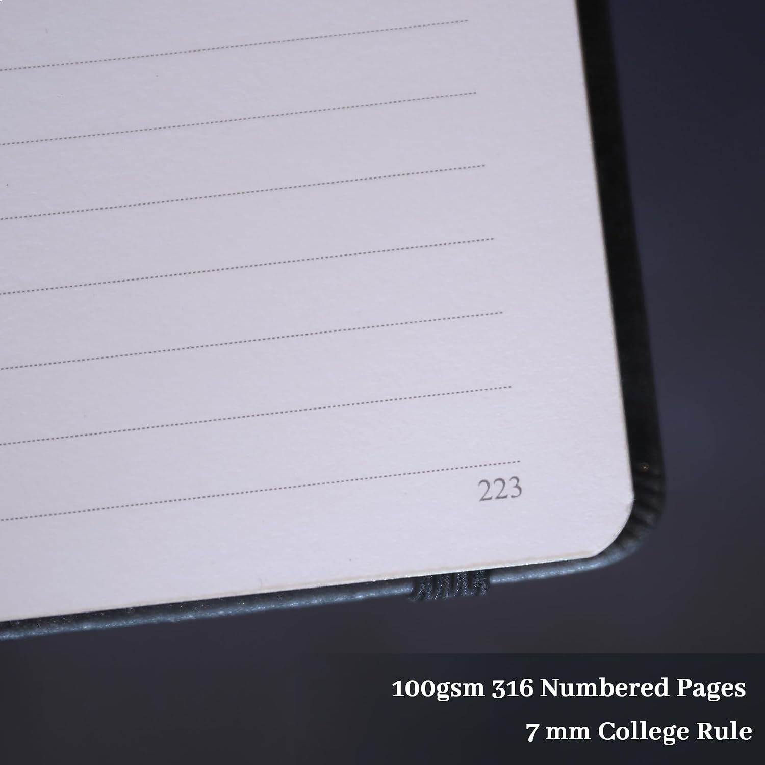TIEFOSSI Line Journal Notebook for Women Men, 316 Pages,8.3x5.8 IN | Hardcover A5 College Ruled Notebook for Writing,Vintage Diary with Bookmark, for Work School, Note Taking - Image 4